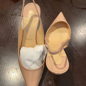 New Christian Louboutin blush nude Slingbacks